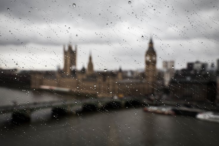 Rainy London skyline