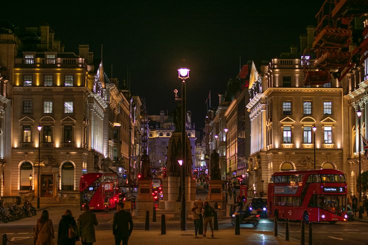 Night city street in London